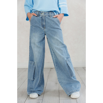 Брюки джинсовые "карго", 134-164