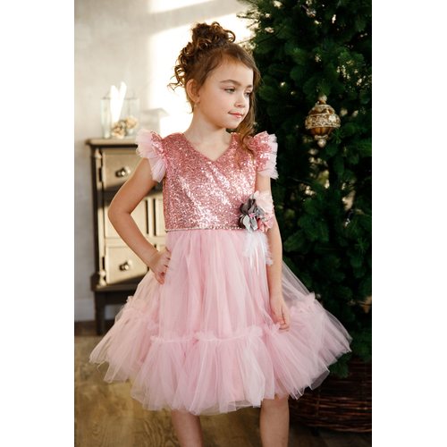 Платье с пайетками нг+ободок, 110-128 "Camellia"