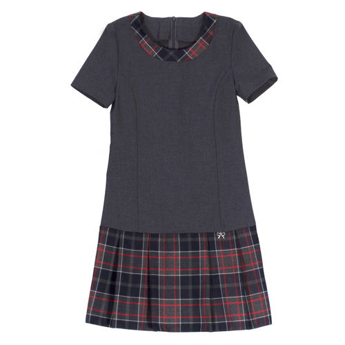 Платье складка манчестер серый, 128-164 "Непоседа  School"