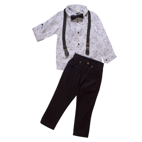Костюм (рубашка+брюки с подтяжками), 92-110, "Pollito"