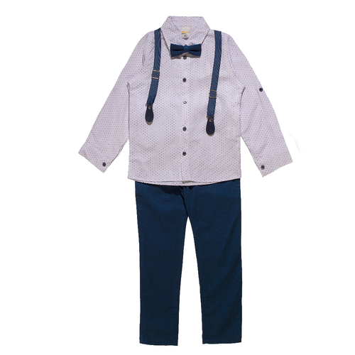 Костюм (рубашка+брюки с подтяжками), 110-128, "Pollito"