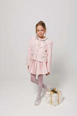 133098 Жакет с юбкой НГ, ткань, 120-170, для девочки, "MIX"  (Розовый, 120)
