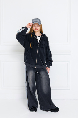 CK127 Брюки, трикотаж, лето, 110-160, для девочки, "MIX"  (Белый, 110)