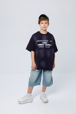 26321 Бриджи, джинс, лето, 134-154, для мальчика, "MIX"  (Синий, 134)