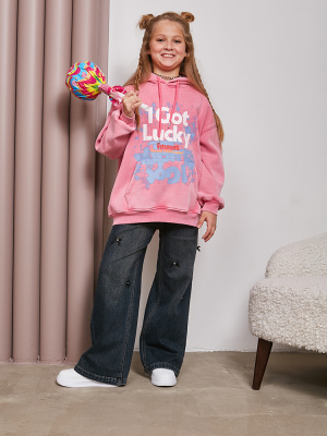 S213 Джемпер утепленный, трикотаж, 120-170, для девочки, дл рукав, "MIX"  (Розовый, 120)