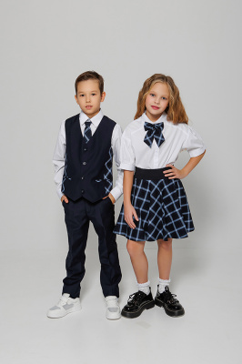 Юбка солнце манчестер синий, 116-170 "Непоседа-сити" 