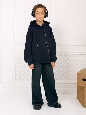 2A3032020 Джемпер утепленный, трикотаж, 130-170, для мальчика, дл рукав, "MIX"  (Темно-синий, 130)