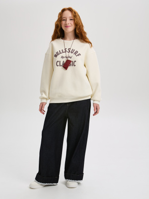 62336 Брюки утепленные, джинс, 120-160, для девочки, "MIX"  (Черный, 120)