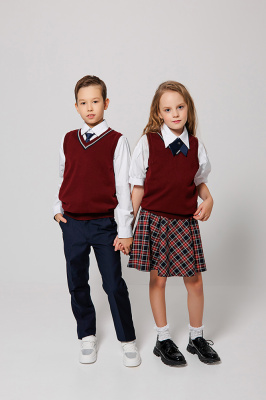 07-61 G Жилет манчестер темно-бордовый, вязка, школа, 122-198, универсал, "Непоседа-сити"  (Манч т.бордовый, 116)