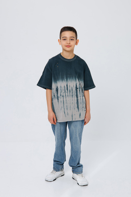 612409 Брюки, джинс, лето, 130-150, для мальчика, "MIX"  (Синий, 130)