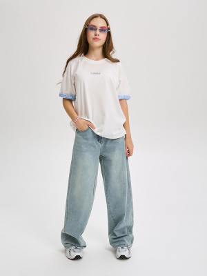 22818 Брюки, джинс, 134-164, для девочки, "Deloras"  (Джинсовый, 134)