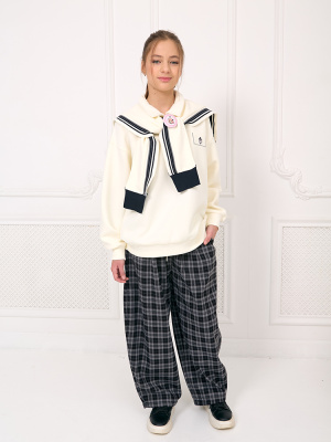 85381 Джемпер, трикотаж, 150-175, для девочки, дл рукав, "MIX"  (Бежевый, 150)