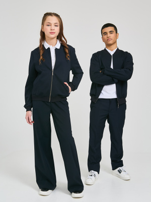 8-4Б Бомбер на замке синий, 128-182, универсал, "Непоседа-сити"  (Синий, 122-56-54-64)