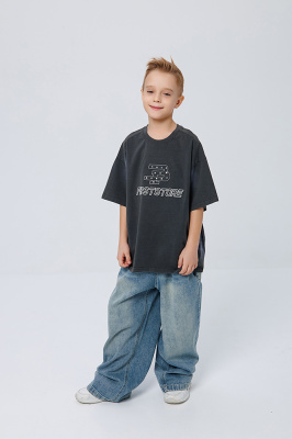 2A30057 Футболка "варенка", трикотаж, лето, 130-175, для мальчика, кор рукав, "MIX"  (Зеленый, 130)