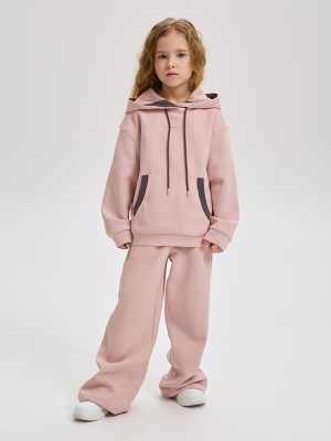 10125G/10125GM Брюки, трикотаж, 98-128, для девочки, "Deloras"  (Серо-розовый, 104)