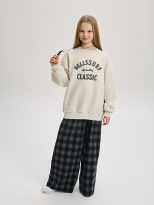 133077 Джемпер утепленный, трикотаж, 140-170, для девочки, "MIX"  (Серый, 140)