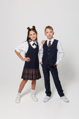 Сарафан манчестер серый, 116-164 "Непоседа-сити" 