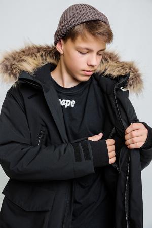 254-26з Куртка парка дм Фримен Чёрный (2)