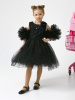 1631 Платье, ткань, праздник, 98-122, для девочки, кор рукав, "Zeya moda kids"  (Черный, 104)