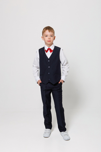 34-4 MG Жилет СИНИЙ, ткань, 116-176, для мальчика, "Непоседа-сити"   (Синий, 116-56-57)