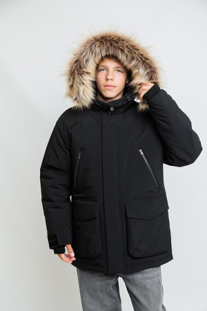 254-26з Куртка парка дм Фримен Чёрный (12)