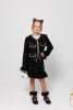 133097 Жакет с юбкой НГ, ткань, 120-170, для девочки, "MIX"  (Черный, 120)