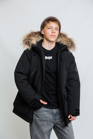 254-26з Куртка парка дм Фримен Чёрный (16)