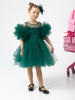 1616 Платье, ткань, праздник, 98-122, для девочки, кор рукав, "Zeya moda kids"  (Зеленый, 98)